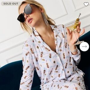 New with tag Posh Peanut Women's Luxe Pajama Pant Set - dirty martini